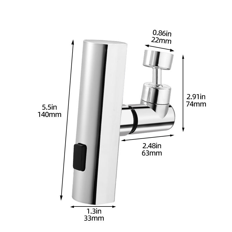 Multi-Function Kitchen Faucet Nozzle with Splash-Proof & Swivel Extension