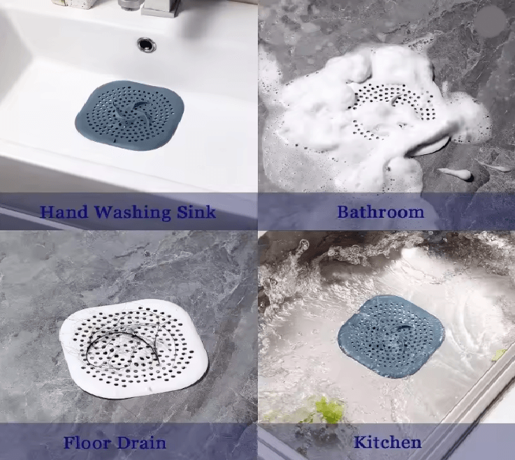 Silicone Shower Drain Hair Catcher with Suction Cup