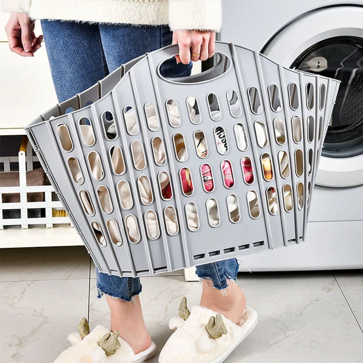 Modern Foldable Laundry Hamper with High Capacity and Portable Design