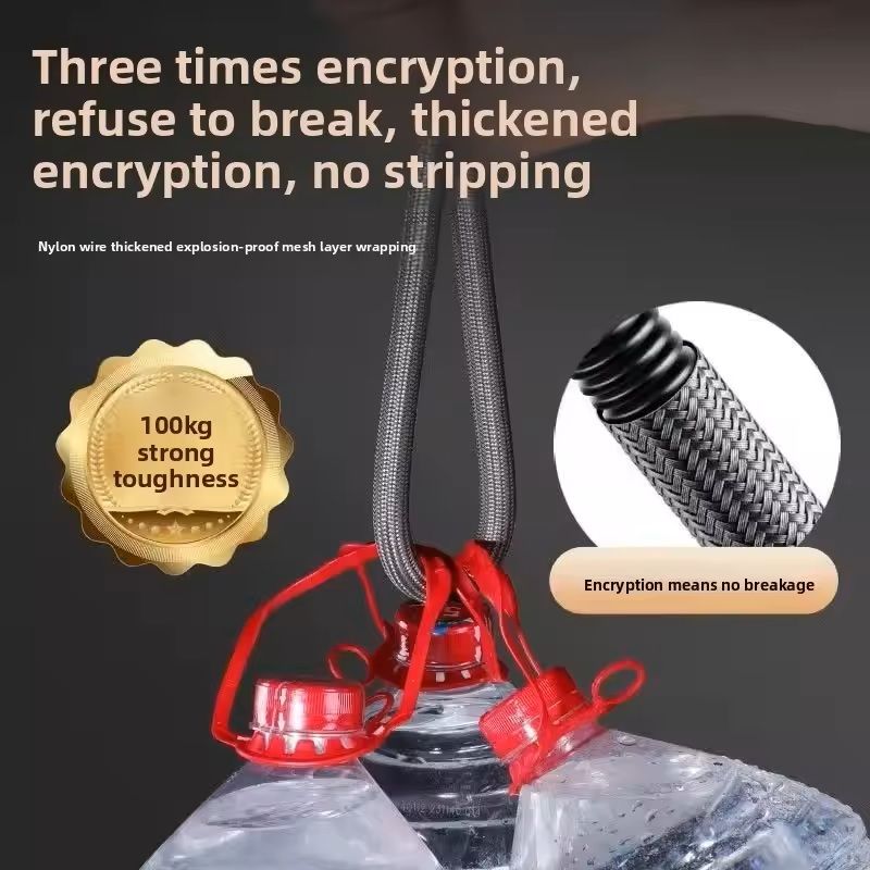 Universal Nylon Shower Hose 1.5 m / 2 m (Black / Silver) Flexible Bathtub & Handheld Shower Extension