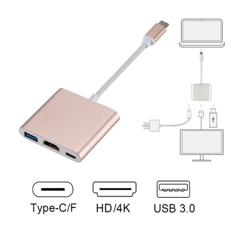 USB C to HDMI USB3.0 Hub 3 in 1 Adapter