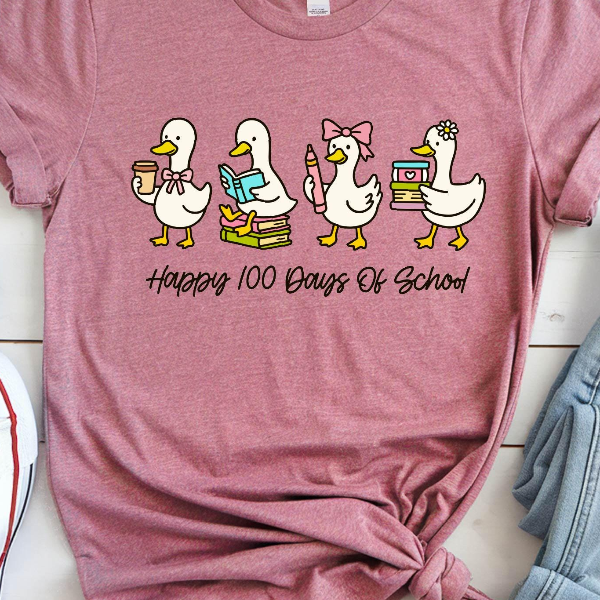 Happy 100 Days of School Sweatshirt, Silly Goose Shirt, Back to School Sweater, Funny Goose T-Shirt, School Sweatshirt,