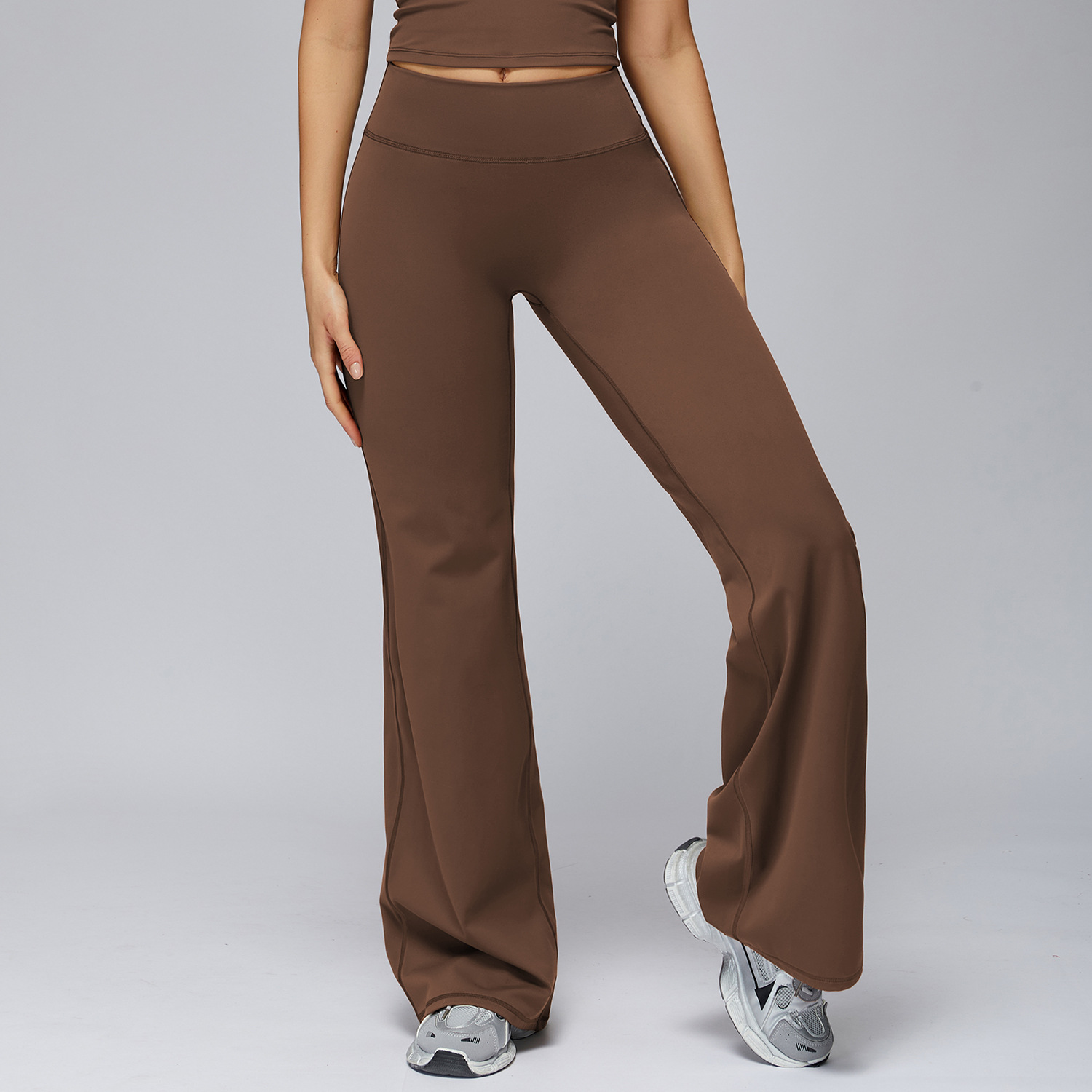 Women's High Waist Flared Leggings, Tummy Control Workout Yoga Pants, Gym Fitness Wide Leg Sport Pants