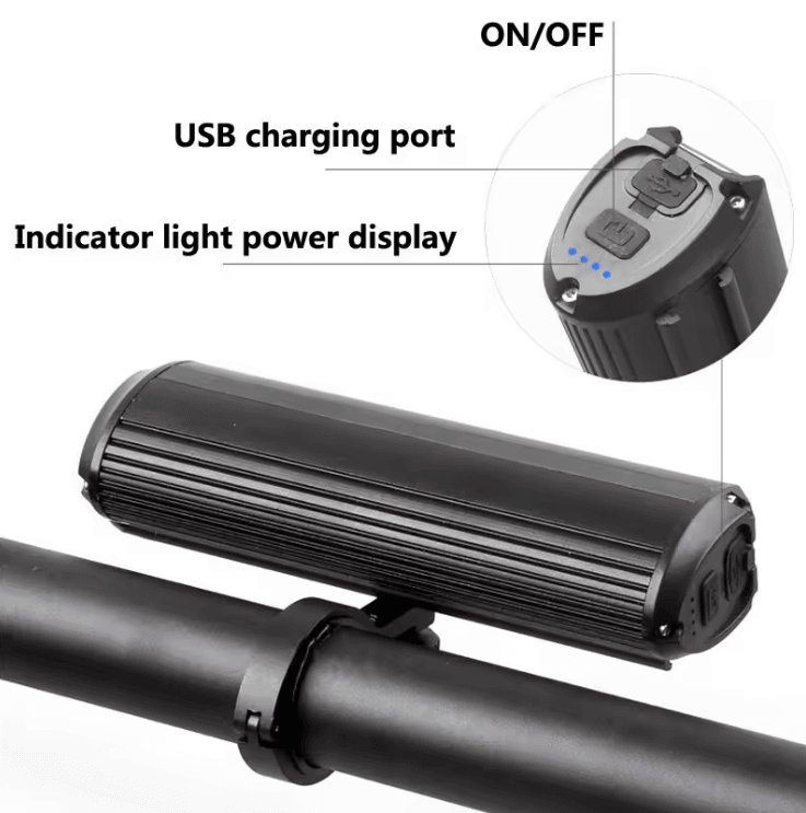 Rechargeable Bicycle Headlight 5200 Lumen with Power Bank and 5 LED Front Light