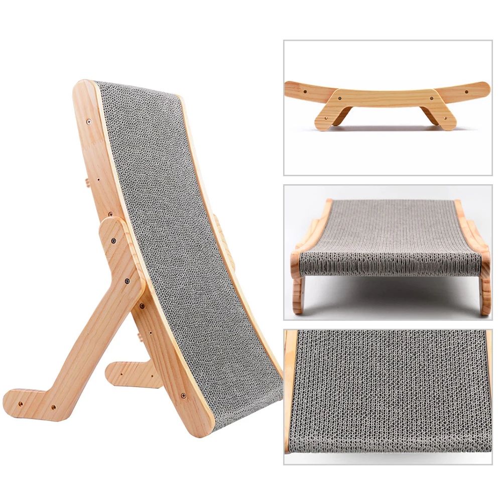 Wooden 3 in 1 Cat Scratcher Bed