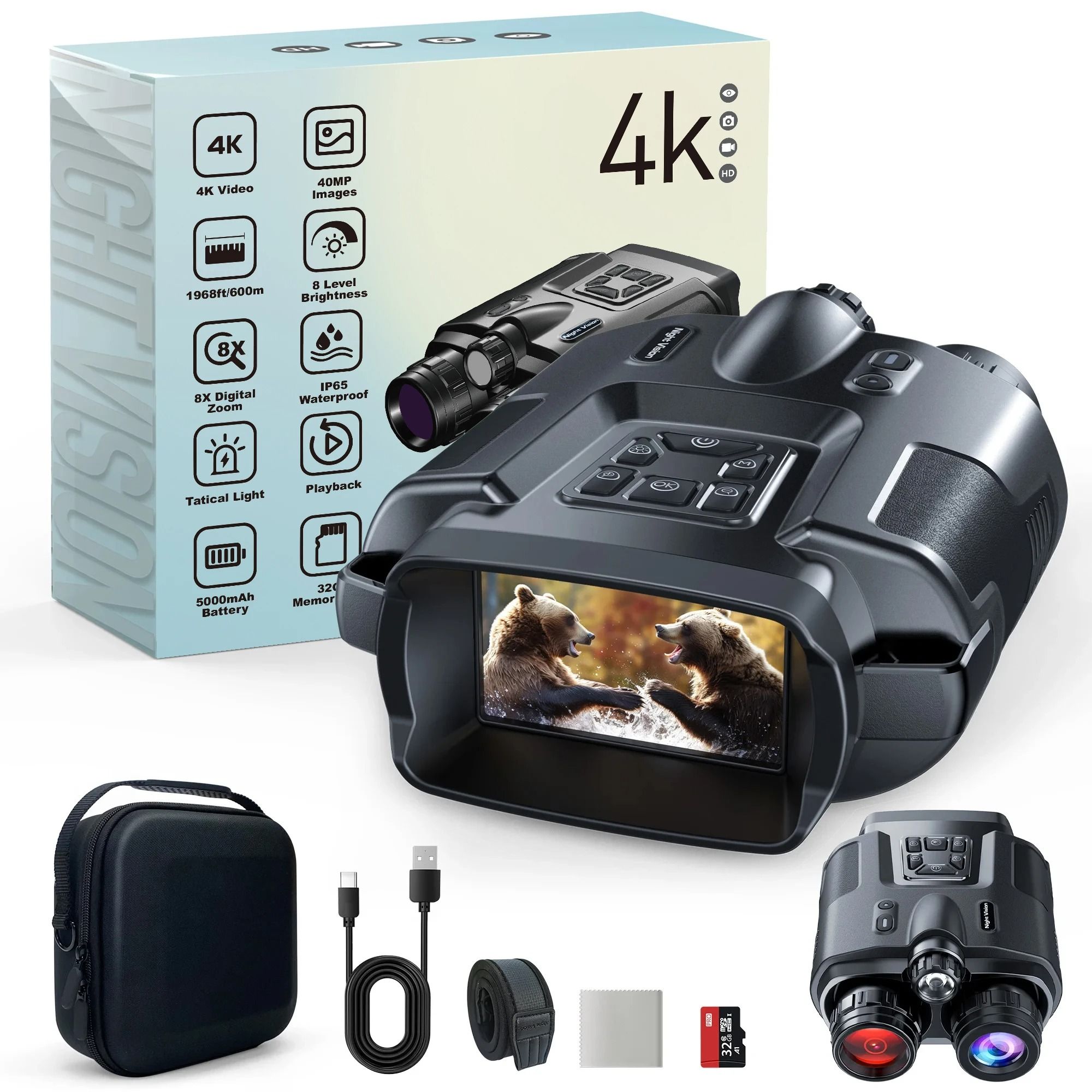 Digital Infrared Night Vision Binoculars with Rechargeable Power