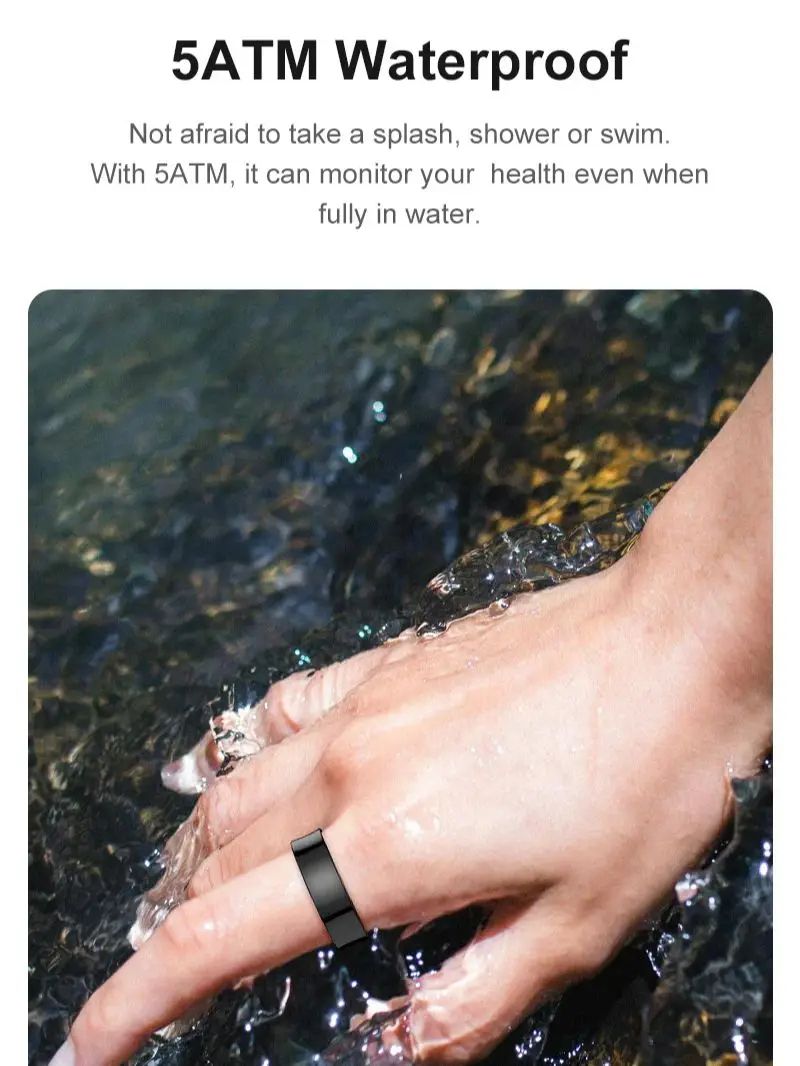 R09 Smart Health Ring with Skin Temperature Tracking and 5ATM Waterproof Design