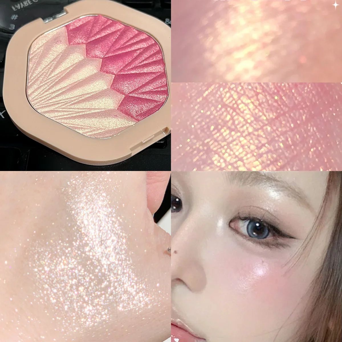 2 Color Cream Blush Palette Contour and Highlight Blush Duo Face Makeup