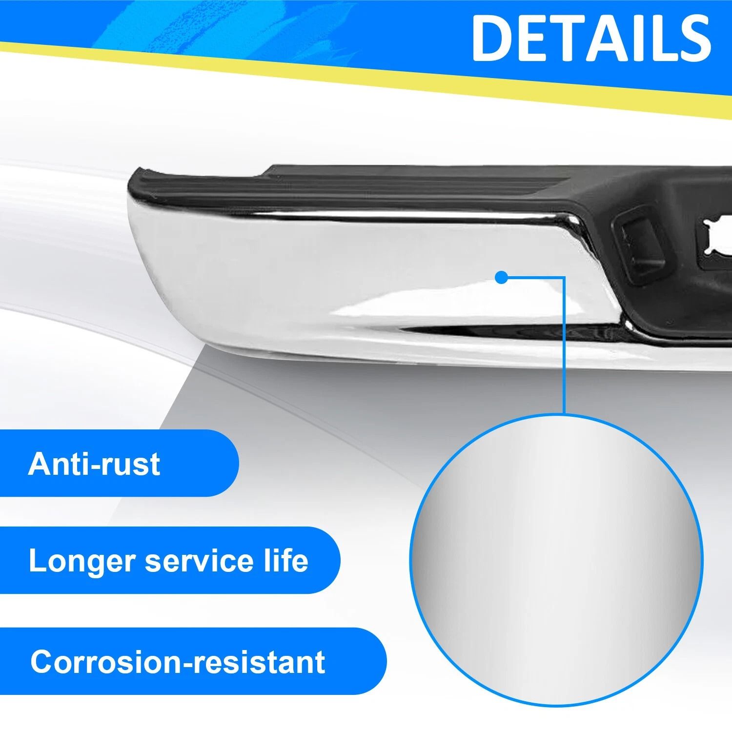 04-08 Dodge RAM 1500 2500 3500 HD Chrome Rear Step Bumper Assembly Heavy-Duty Steel Replacement