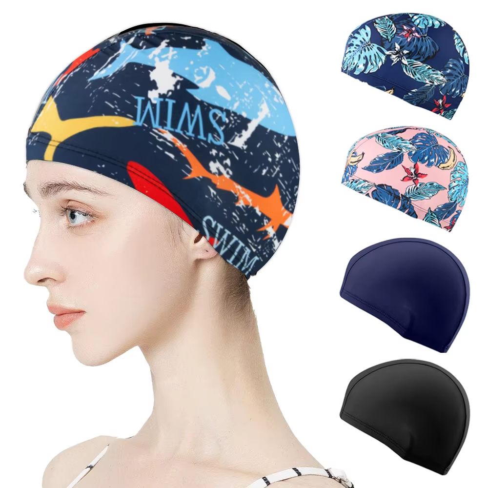 HydroFlex Adult Polyester Swim Cap – High-Stretch Fabric Bathing Hat for Pool, Travel & Leisure