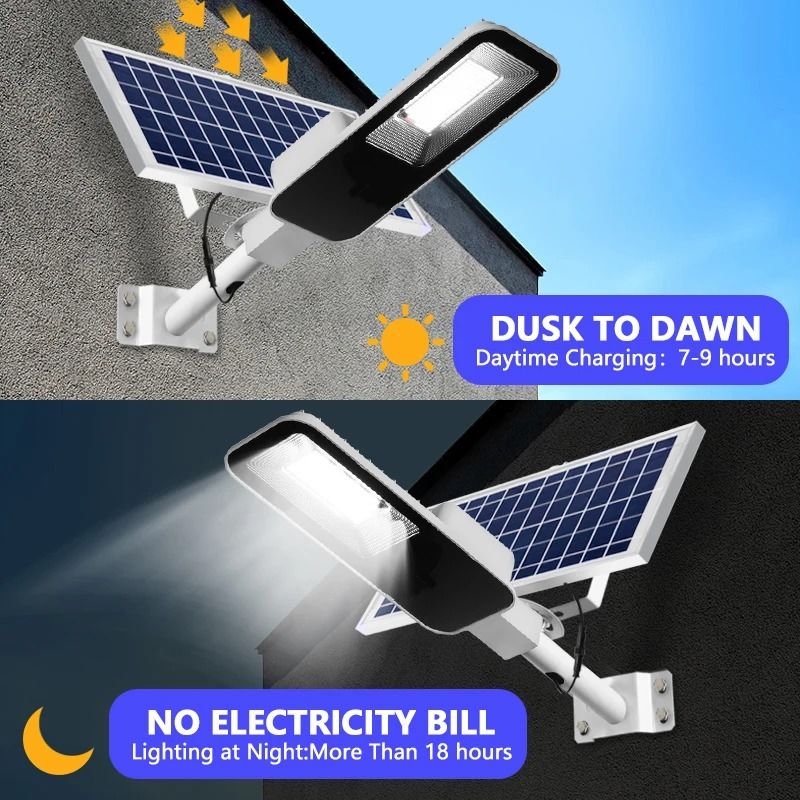 200W Powerful Solar Street Light Outdoor Dusk to Dawn Waterproof Light
