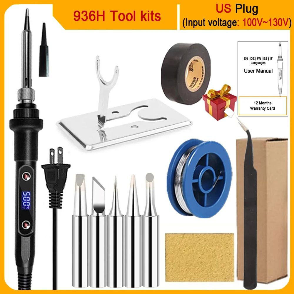 Electric Soldering Iron Kit With LCD Display And Adjustable Temperature