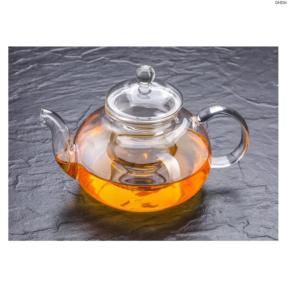 High Quality Heat Resistant Glass Tea Pot Practical Bottle Flower Tea Cup Glass Teapot with Infuser Tea Leaf Herbal