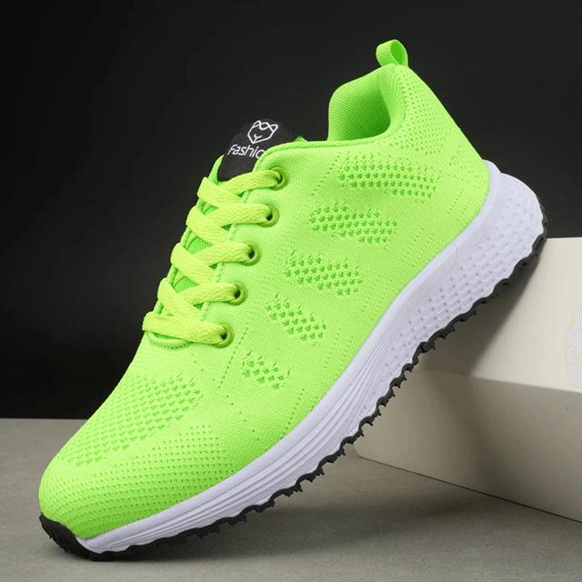 Everyday Breathable Knit Lace-Up Walking Sneakers