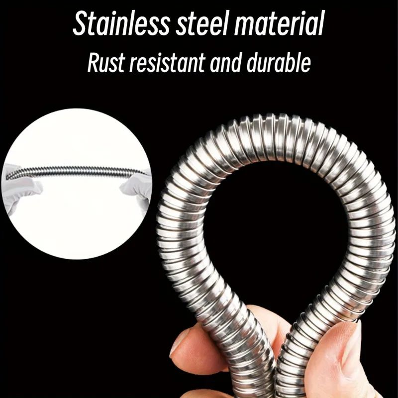 Stainless Steel Shower Hose Extension, Flexible Anti Tangle Bathroom Handheld Shower Water Pipe
