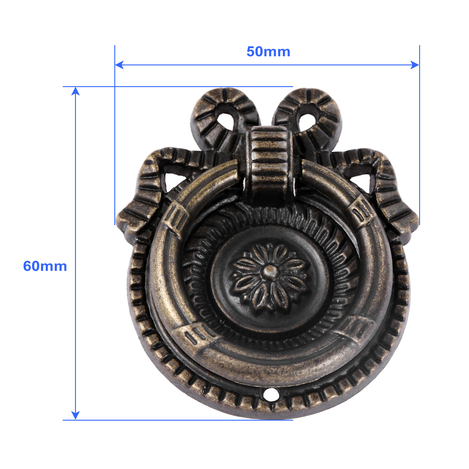 Antique Bronze Cabinet Ring Pull Handle for Drawers and Doors