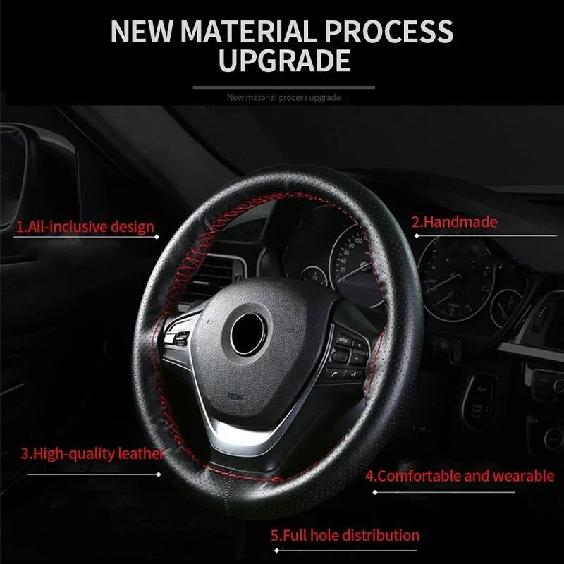 Genuine Leather Steering Wheel Cover