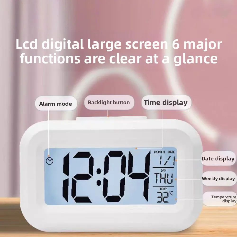 SmartGlow Digital Alarm Clock with Backlight, Snooze, Calendar and Temperature Display