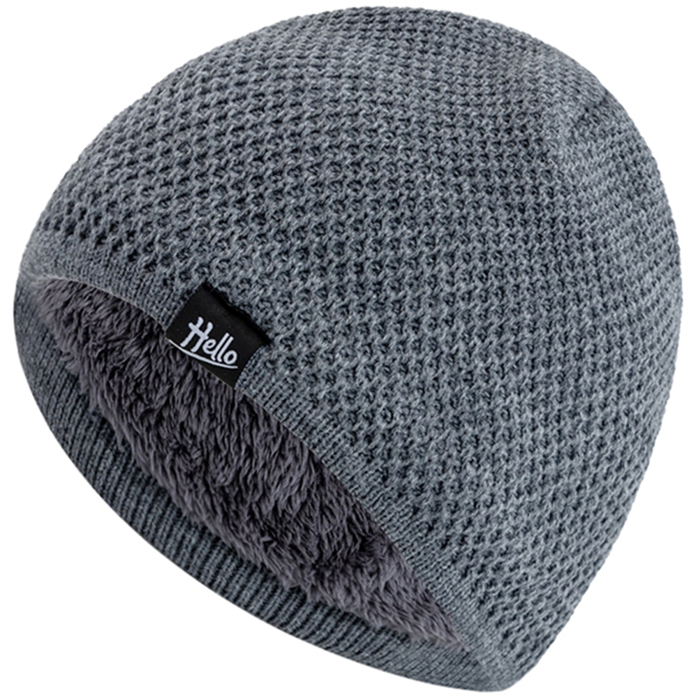 Plush Fur Lined Beanies Hats for Men and Women, New Style Unisex Winter Cap, Casual Ski Knitted Warm Hat