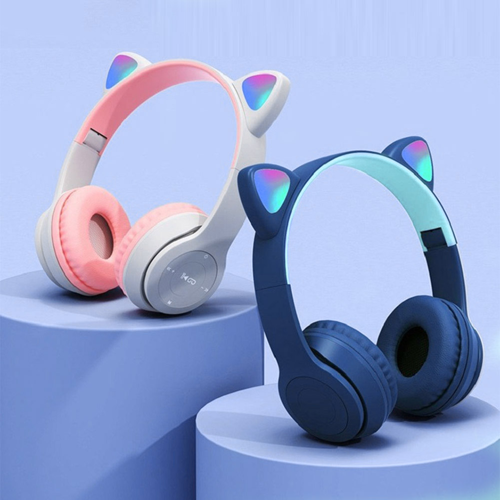 Wireless Cat Ear Headphones with Bluetooth Stereo Bass for Sports & Gaming