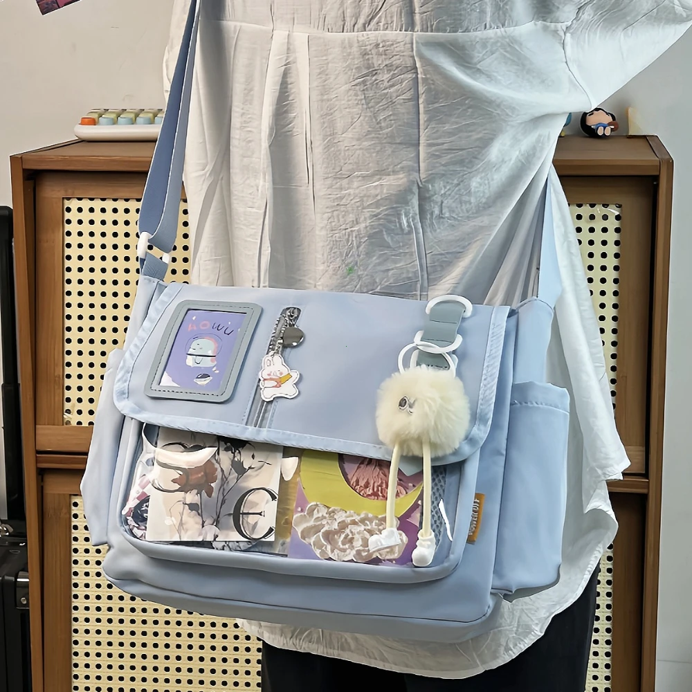 New Transparent Itabag Crossbody Bag, School Bags for Teenage Girls, DIY Badges Display Plate Ita Bag