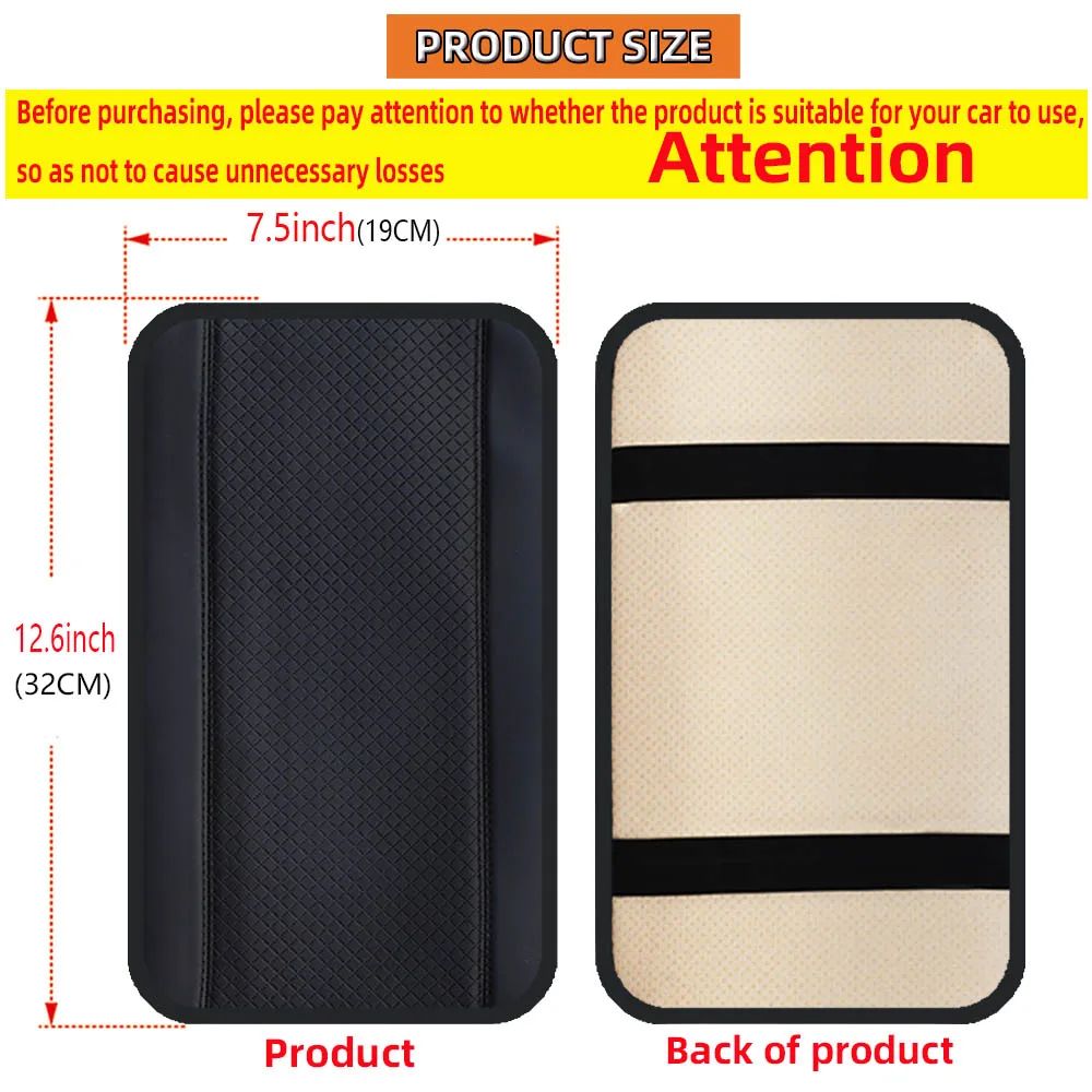 PU Leather Waterproof Car Armrest Cushion Pad