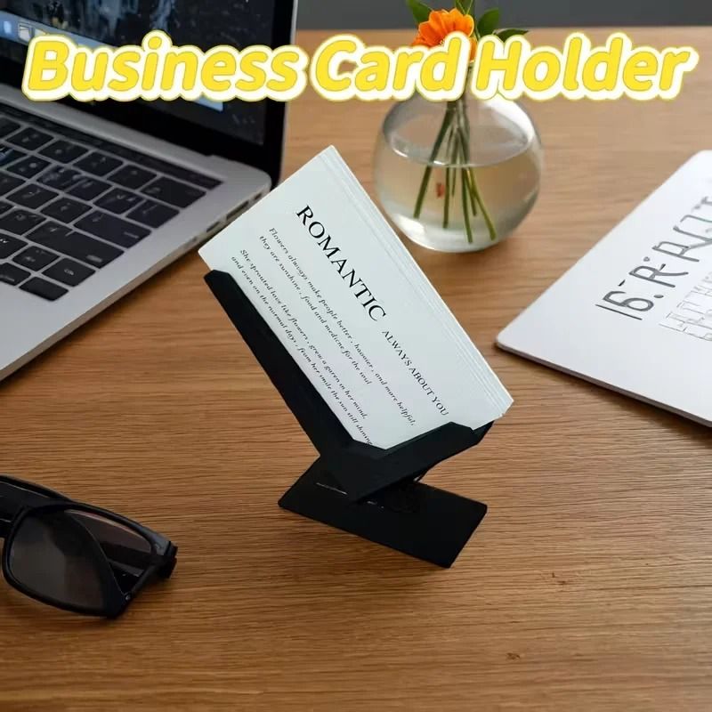 Minimalist Desktop Business Card Gallery | High-Fidelity Professional Organizer & Modern Sculptural Display