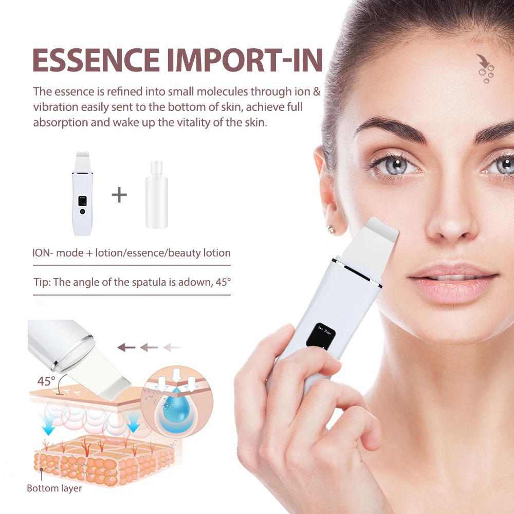 Electric Skin Scrubber Blackhead Remover Deep Clean Facial Spatula