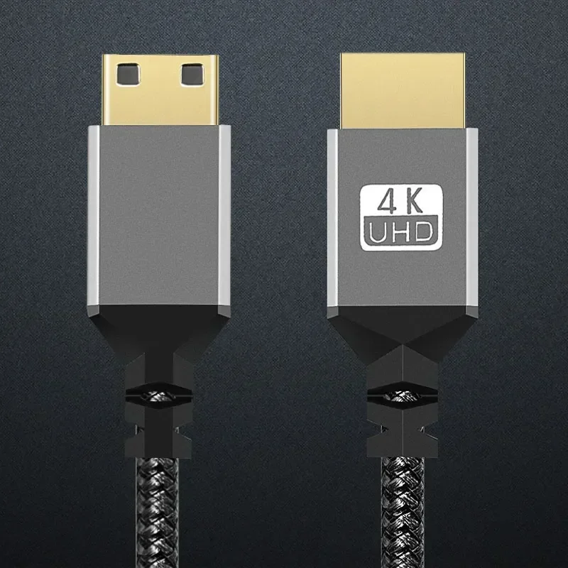 Mini HDMI to HDMI Extension Cable Male to Male Plug Nylon Braid HD Compatible for TV HDTV