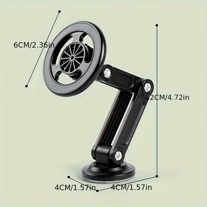 Universal Clip-On Phone Holder for Car, Foldable Stand, Sturdy Suction Cup Base, Hands-Free Mount for GPS and Video