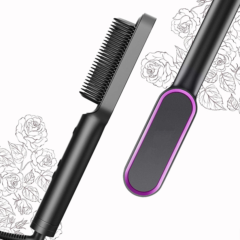 Electric Hair Straightener Brush, Professional Fast Heating Ceramic Hair Straightener