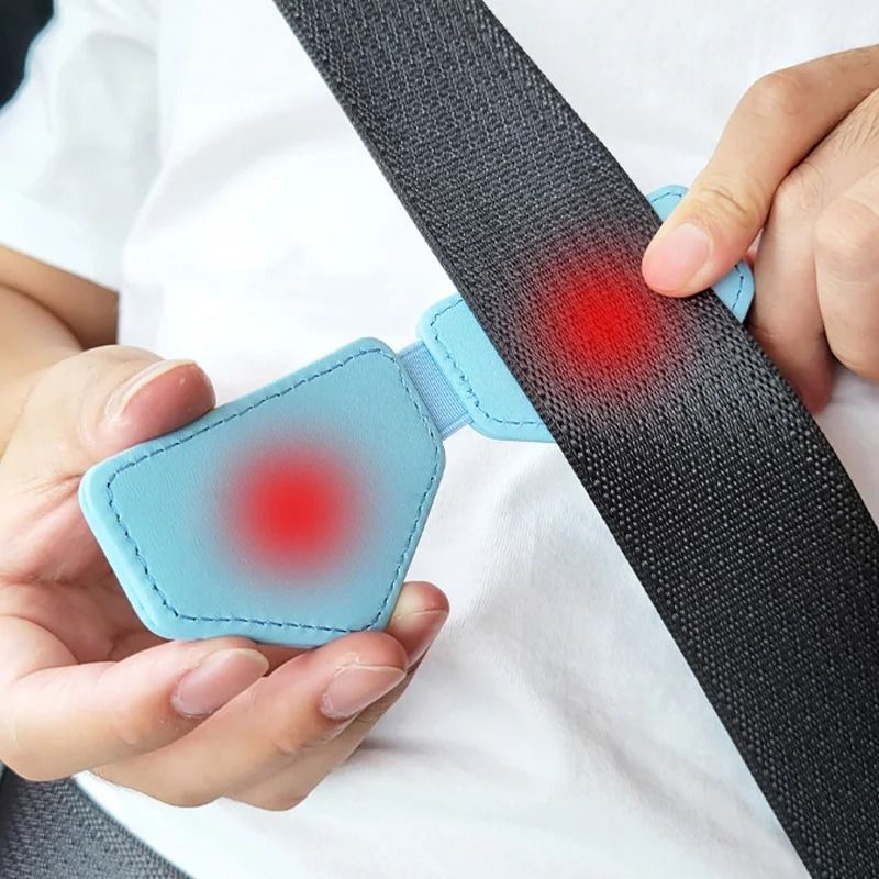 Magnetic Car Seat Belt Clip Comfort Stopper PU Leather Strap Adjuster