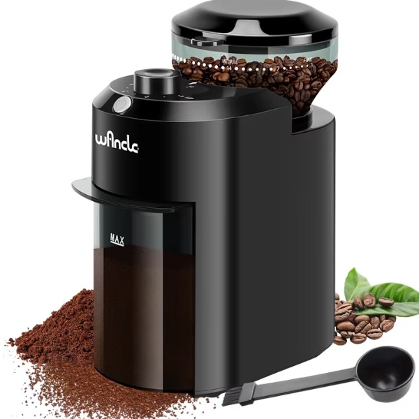 Electric Burr Coffee Grinder Adjustable Burr Mill with Precise Grind Settings and US Charger