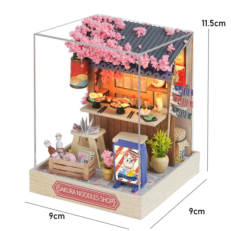 CozyDream DIY Miniature Dollhouse Kit with Furniture & Lights – 3D Wooden Puzzle Home