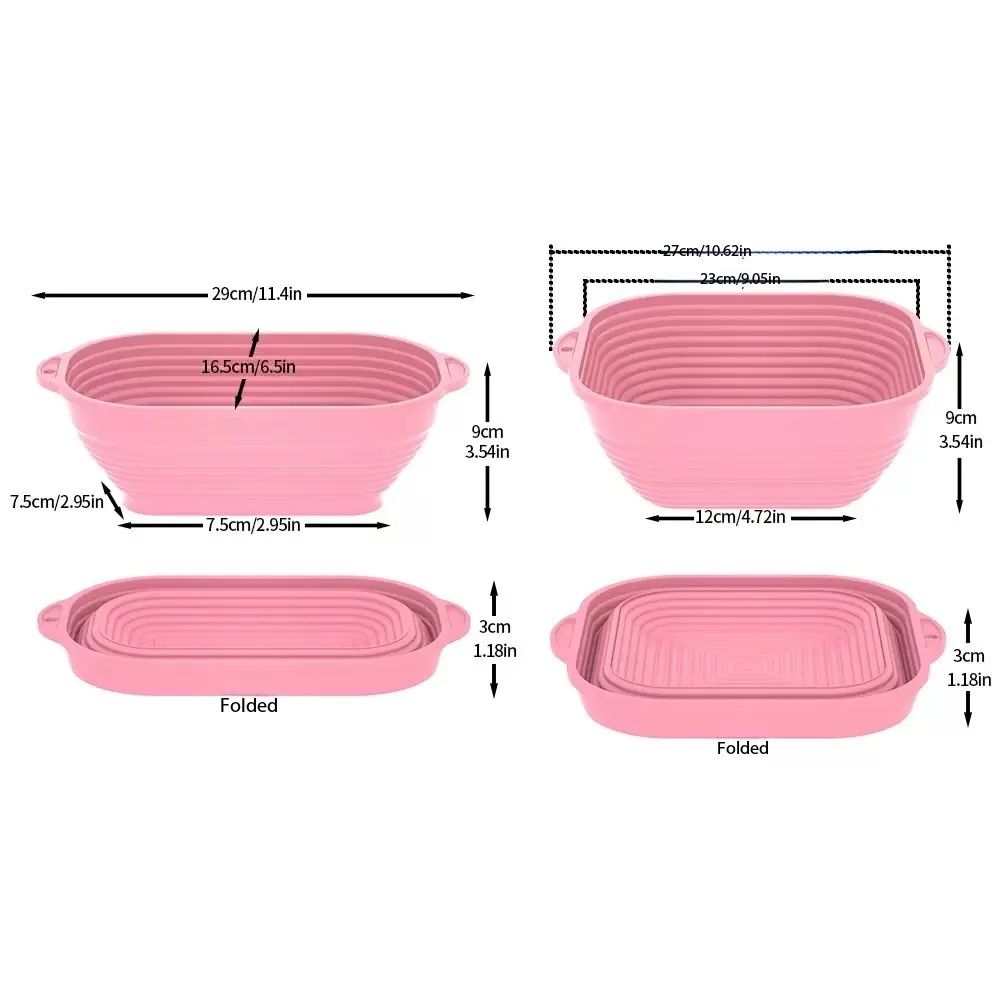 Silicone Collapsible Bread Proofing Basket for Sourdough, Oval Dough Fermentation & Baking Bowl