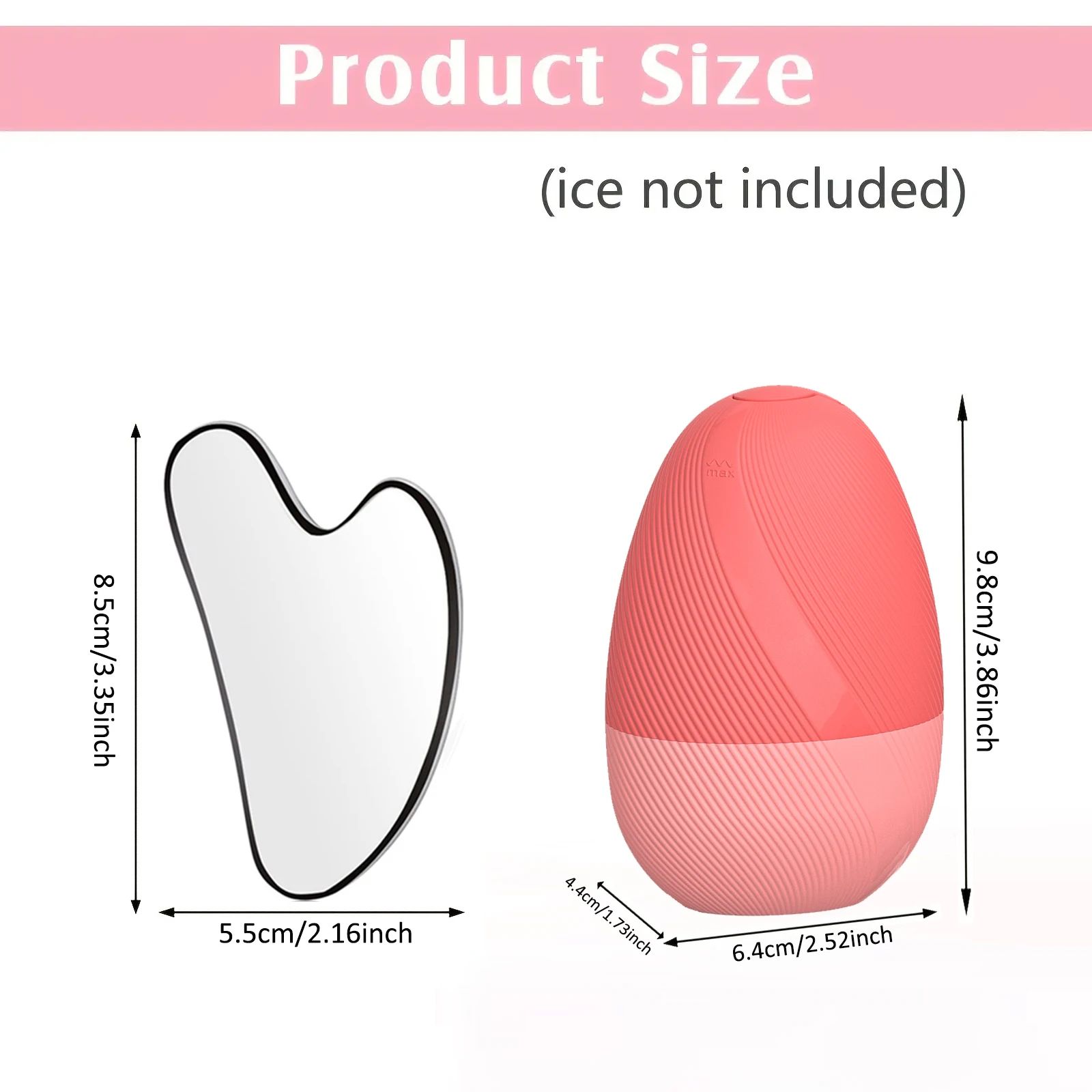 CryoGlow Ice Face Roller & Stainless Steel Gua Sha Facial Sculpting Set