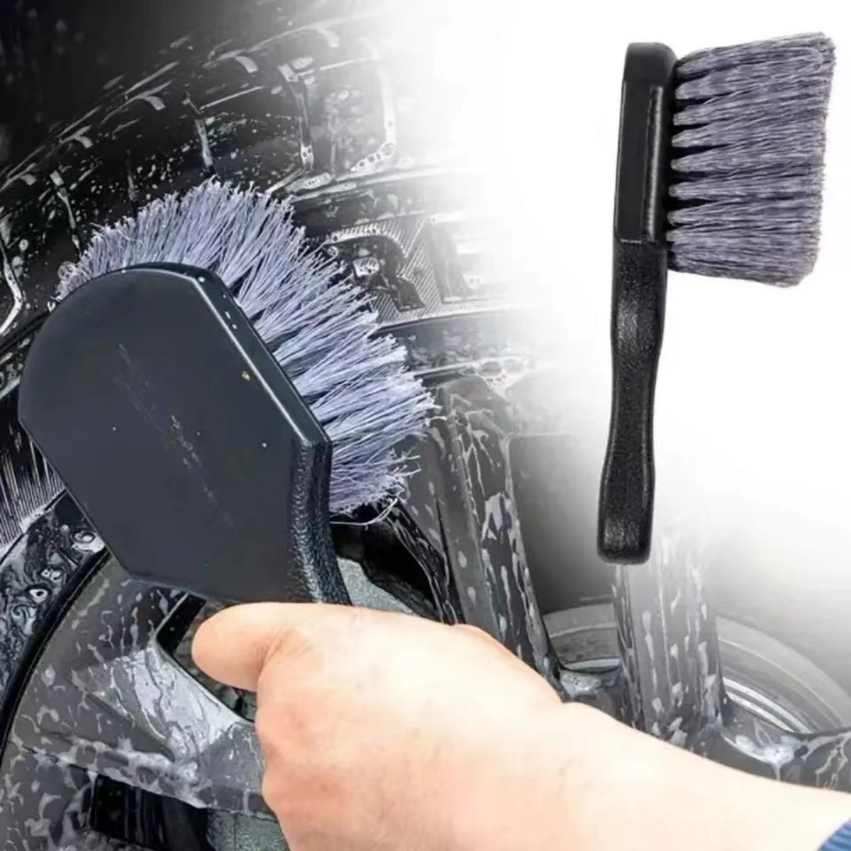 Tire Rim Washing Brush, Car Wheel Cleaning Brush, Detail Brush for Auto Vehicles Cleaning