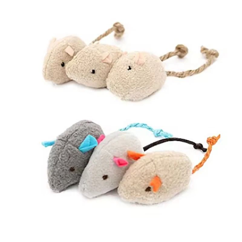 Simulated Plush Mouse Cat Toy Set Durable Scratch Resistant Cat Play Toy