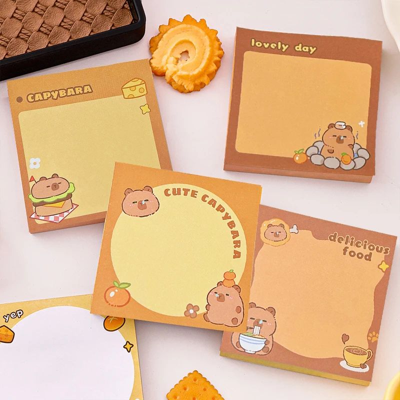 Cute Capybara Memo Pad Set – Cartoon Message Notes & Creative Desk Stickers