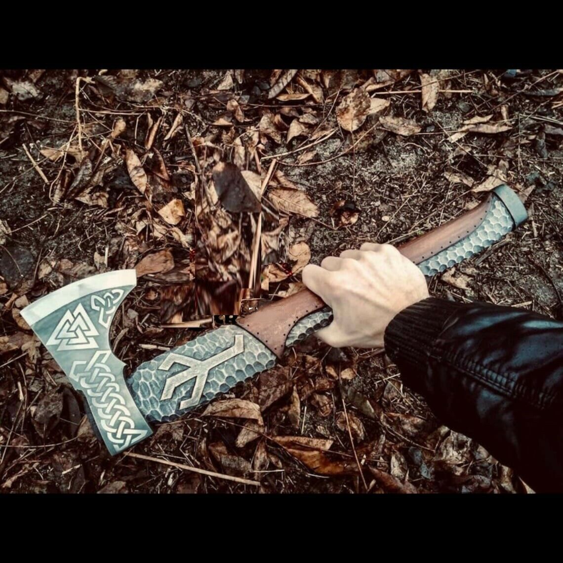 Hand Forged High Carbon Steel Axe Head – Custom Outdoor Camping & Bushcraft Blade Axe