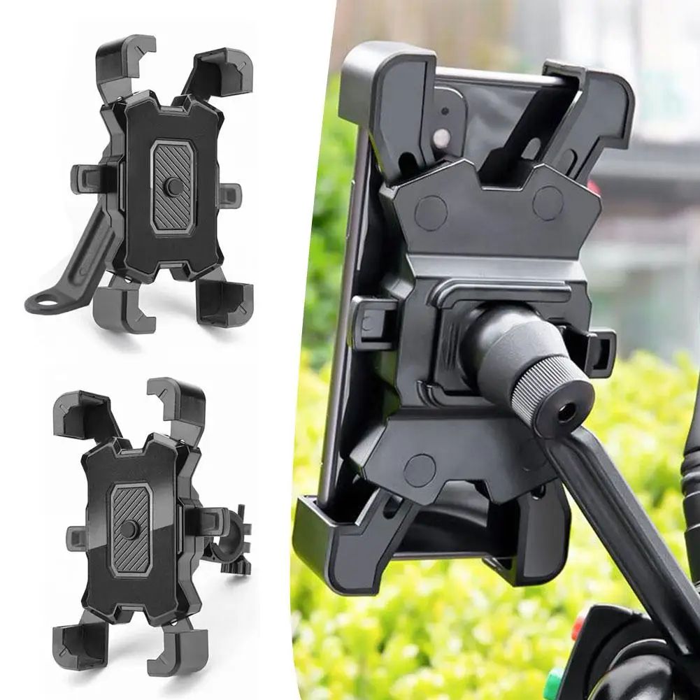 360° Rotating Motorcycle Phone Mount Handlebar Clamp – Universal Bike Phone Holder for GPS and Smartphones