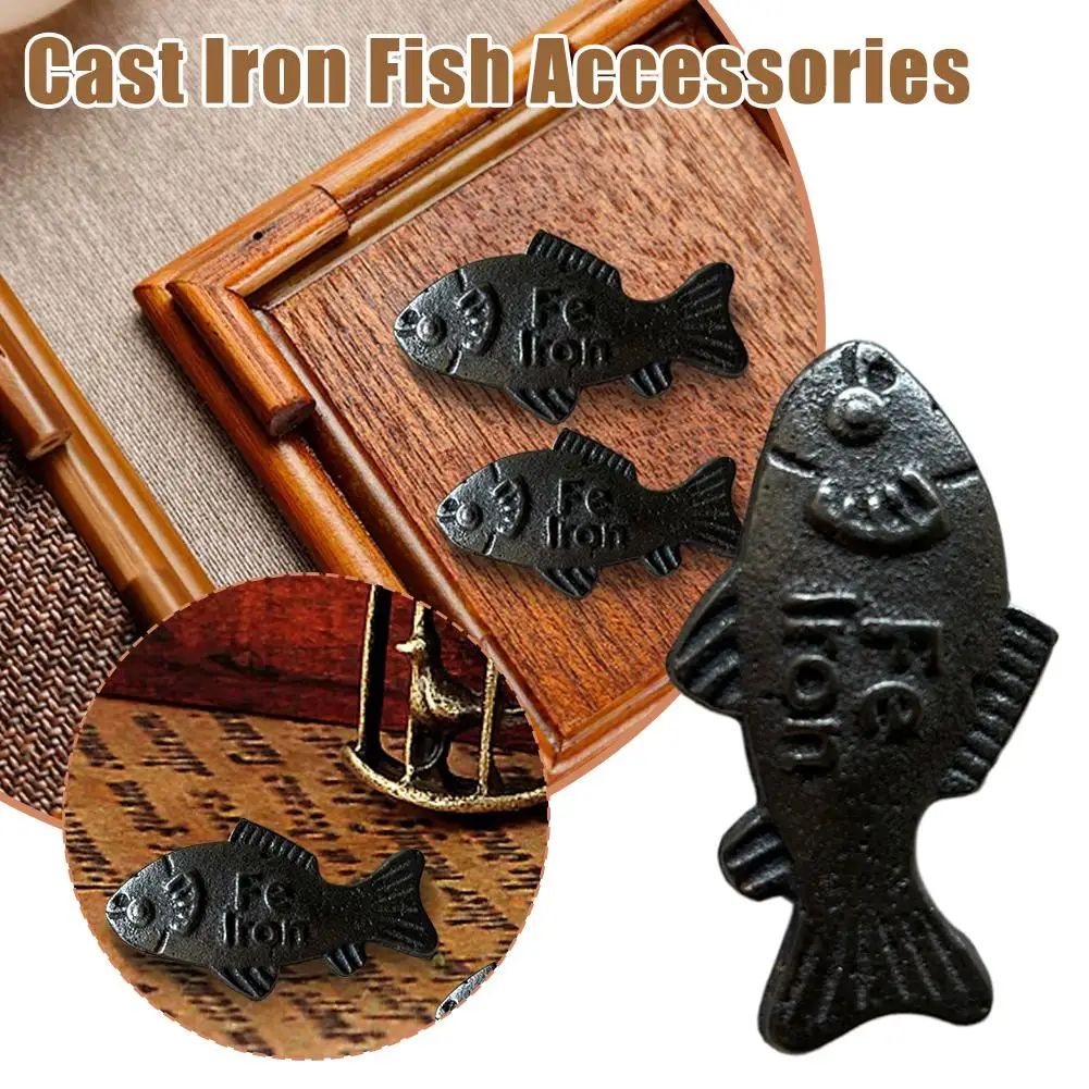 Rustic Cast Iron Fish Decor - Handcrafted Iron Art Ornament for Home & Desk