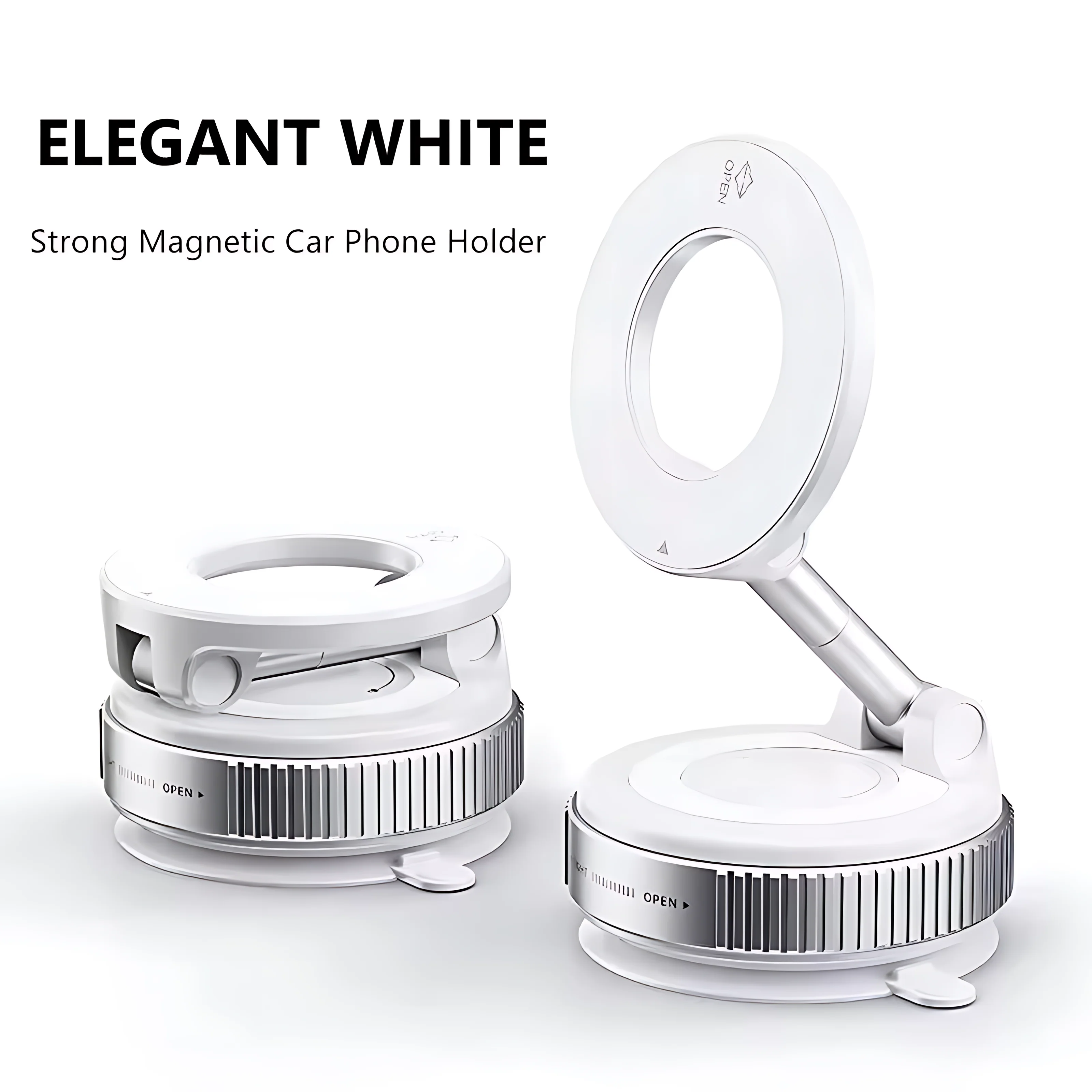 360° Foldable Magnetic Phone Holder – Adjustable Vacuum Car Mount