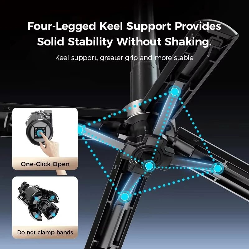 4-in-1 Magnetic Selfie Stick Tripod with 360° Rotation & Bluetooth Remote