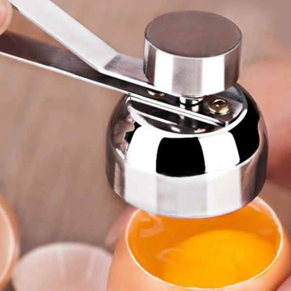 Stainless Steel Egg Shell Opener and Topper Cutter Boiled and Raw Egg Scissors for Effortless Kitchen Prep