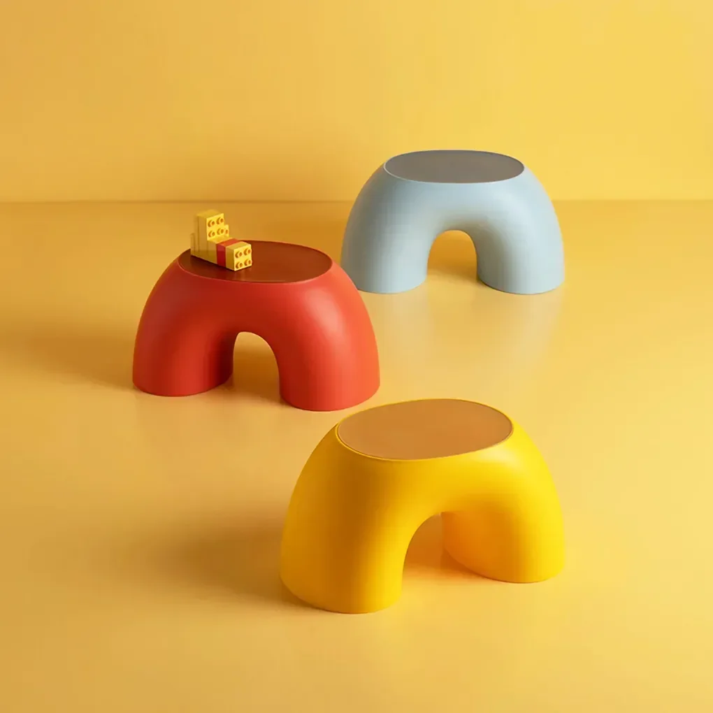 Rainbow Plastic Kids Step Stool Footstool Safety Toy Stool for Living Room Indoor Furniture Childrens Seat