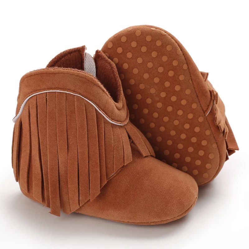 Cozy Tassel Baby Boots – Soft Sole Infant Walking Shoes for Winter Comfort