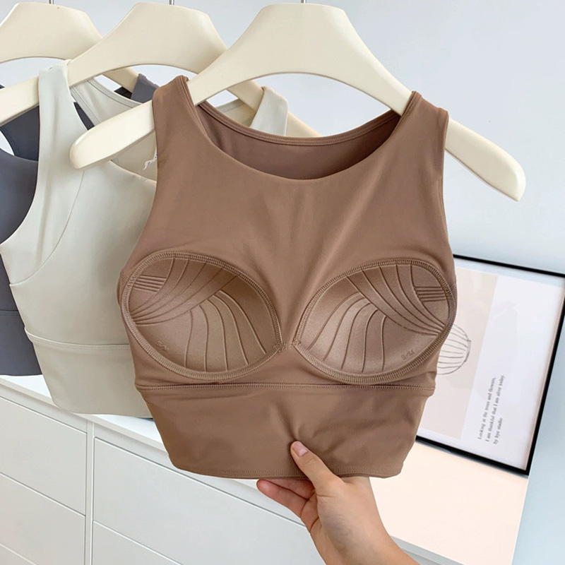 Breathable Full-cup Yoga Vest, Compact Sports Vest Running, All-in-one Shock-proof Fitness Bra, Summer Gym Clothing