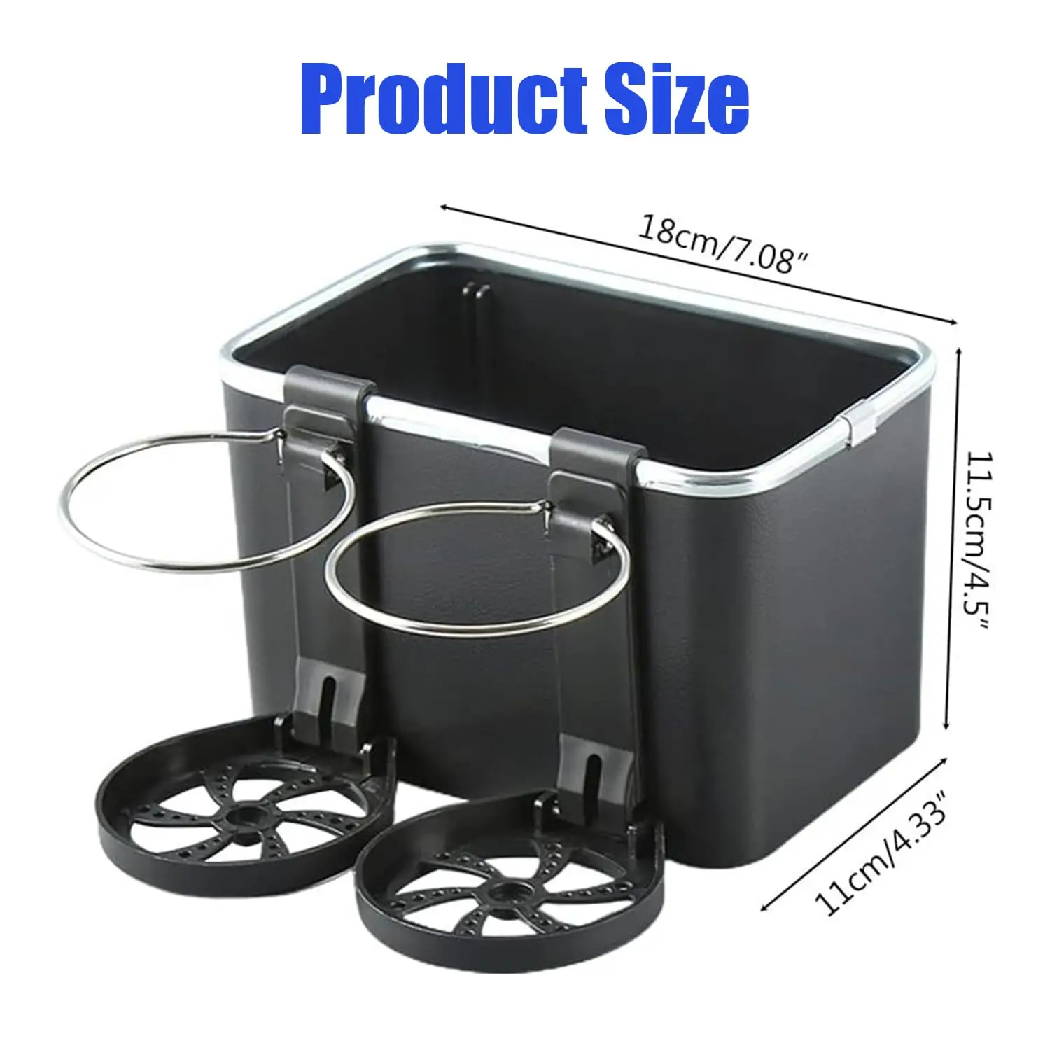 Car Armrest Organizer, Multi Function Storage Box with Phone Holder, Cup and Tissue Holder, Car Stowing Tidying Accessor