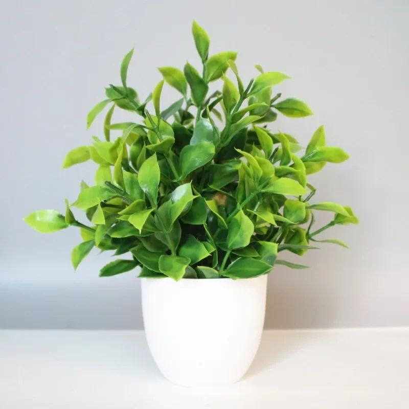 Artificial Potted Plant Bonsai – Realistic Faux Green Plant for Indoor & Outdoor Home Decor